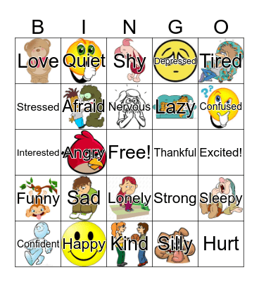 Feelings Bingo Card