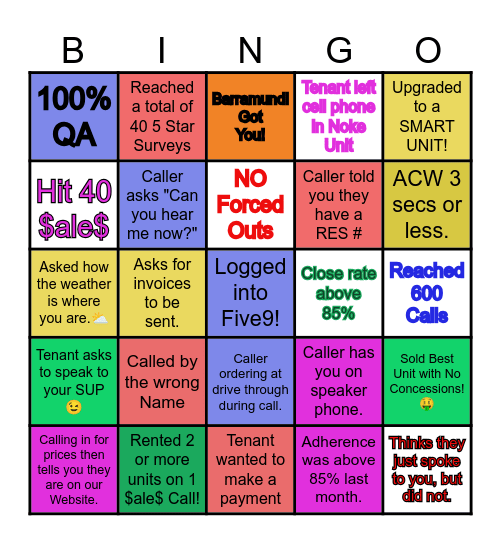 $ALE$ Bingo! Bingo Card