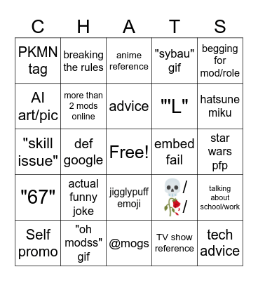 GENCHAT BINGO Card