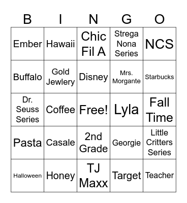 Casale Bingo Card