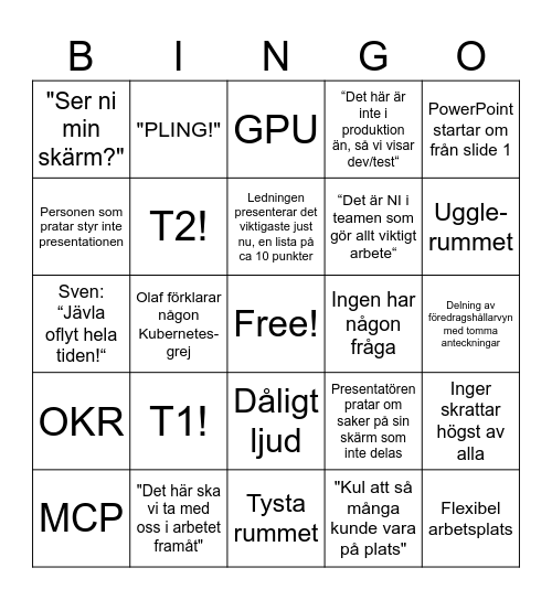 Demo-Bingo! Bingo Card