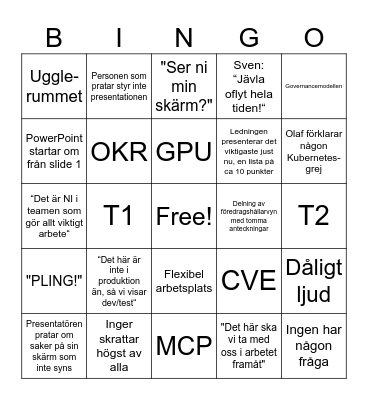 Demo-Bingo! Bingo Card