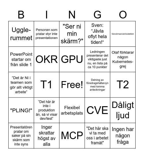 Demo-Bingo! Bingo Card
