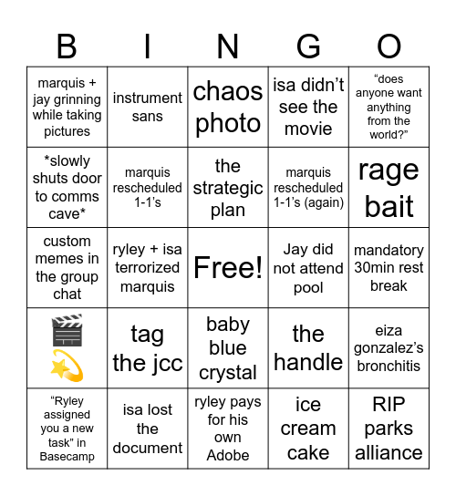 CONTENT Bingo Card