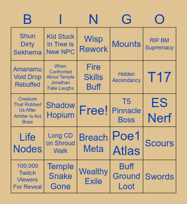 0.5 Predictions Bingo Card