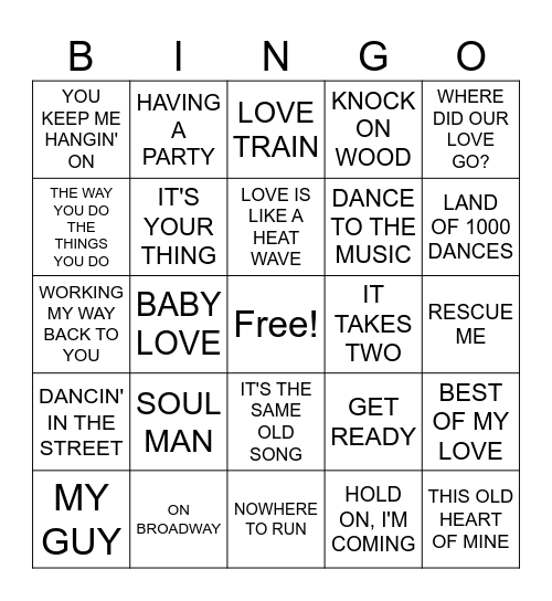 GOLDEN ERA SOUL Bingo Card