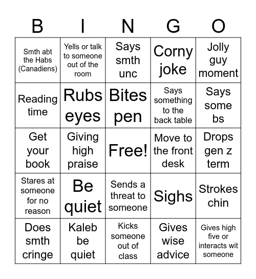 Mr.K bingo pt.3 Bingo Card