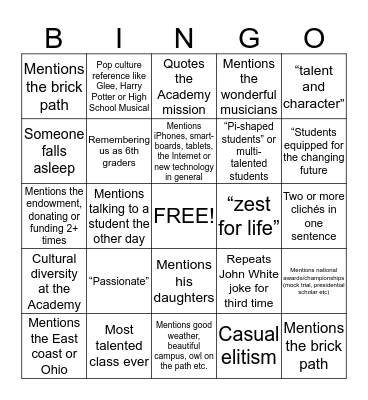 Watson Bingo Card