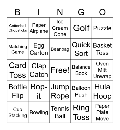 Teen After Hours Bingo Card