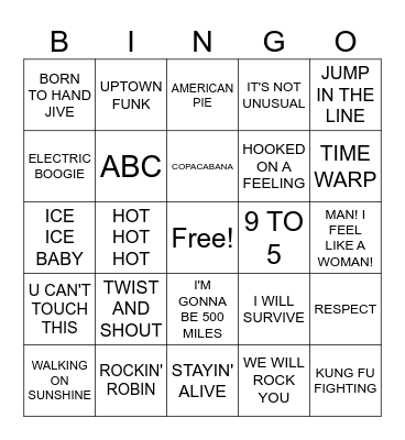 CLAP, SING, STOMP Bingo Card
