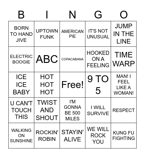 CLAP, SING, STOMP Bingo Card