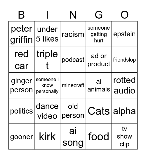REELS BINGO Card