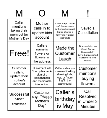 🌺Mother's Day Bingo🌺 Bingo Card