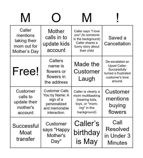 🌺Mother's Day Bingo🌺 Bingo Card