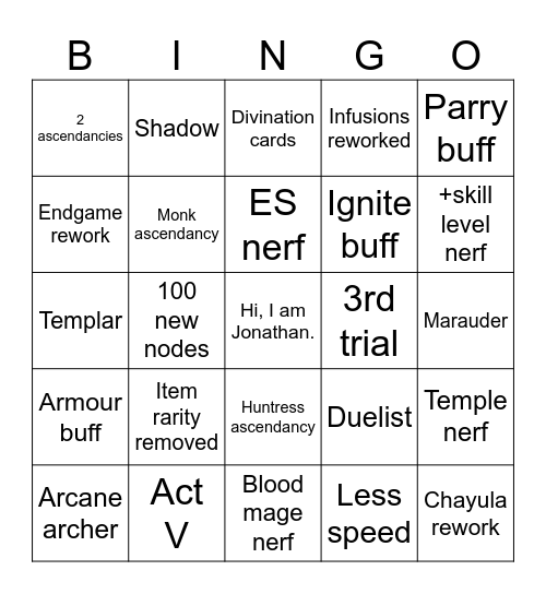 0.5 Bingo Bats Bingo Card