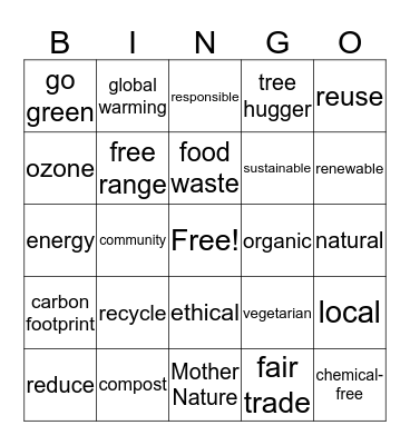 Eco Bingo! Bingo Card