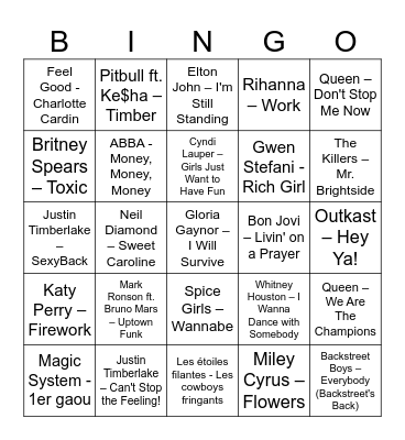 Bingo Musical APMAL Bingo Card