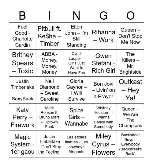 Bingo Musical APMAL Bingo Card
