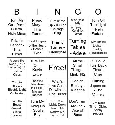 Mixtape Bingo! Bingo Card