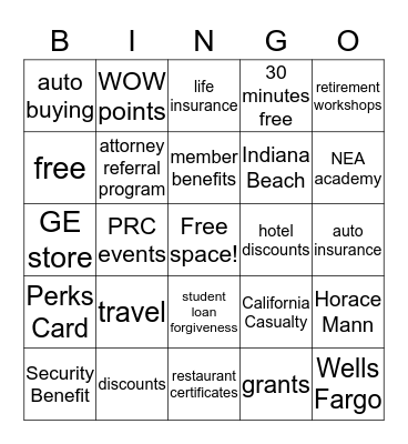 Saving Dues Dollars Bingo Card