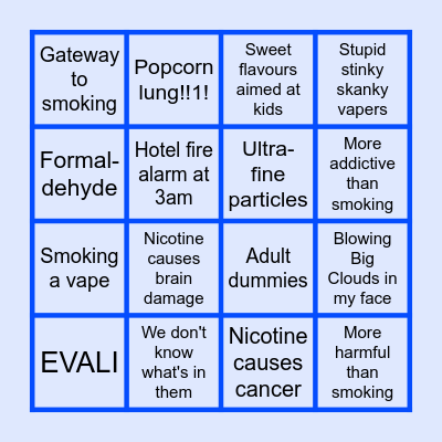 Vaping BS Bingo! Bingo Card