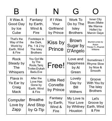 Smooth Bingo Card