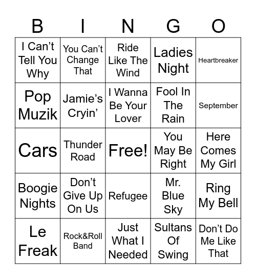 Class Of 1980 Bingo Card