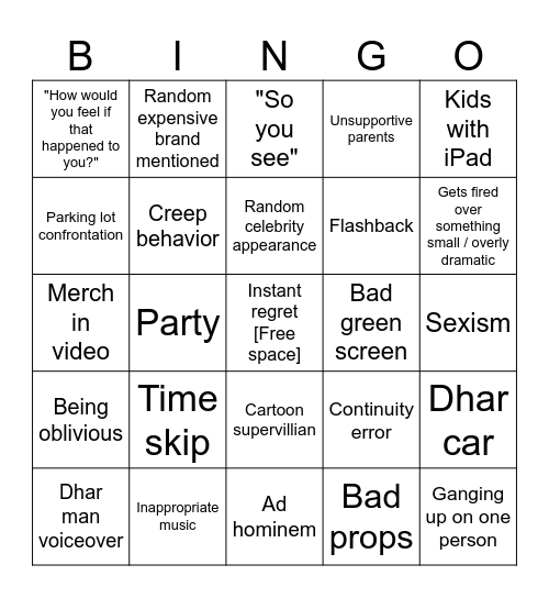 Dhar Man Bingo Card