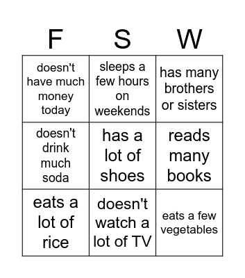 Find someone who... Bingo Card