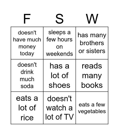 Find someone who... Bingo Card