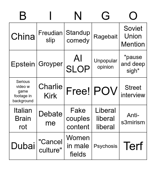 INSTAGRAM REELS Bingo Card