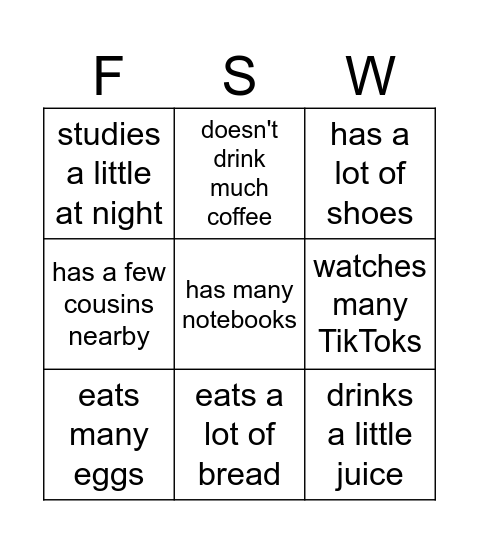 Find someone who... Bingo Card
