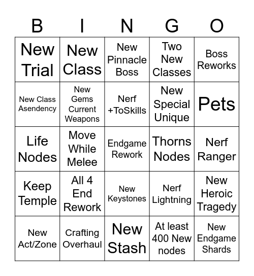 Poe2Bingo Card