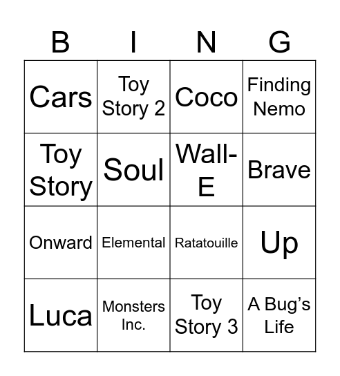 Movie Soundtracks Bingo Card