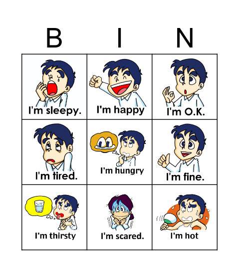 Feelings Bingo Card