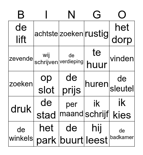 Bingo Thema 3 Bingo Card