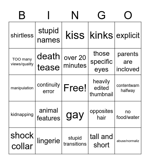 gacha bl bingo Card