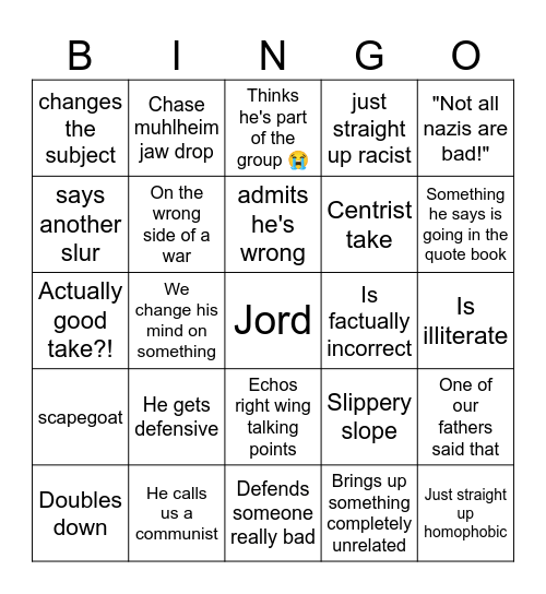 James Bingo Card