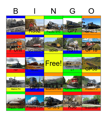 Class 1 Railroads in the U.S.A that I would like to visit after a busy day at an aquarium on a Sunday after John will say "Wave Bye Bye to Freddi Fish and the Case of the Missing Kelp Seeds for life" one day Bingo Card