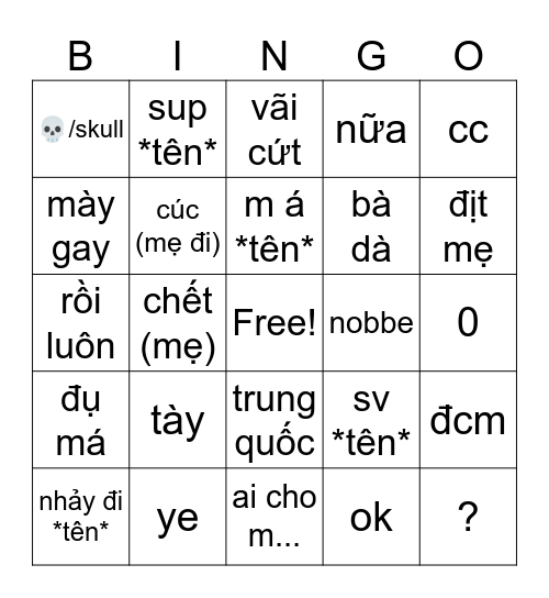 Femfem Bingo Card