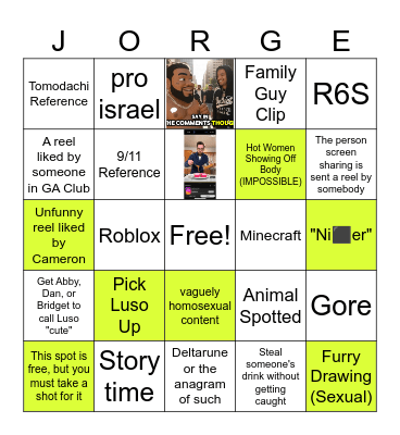 LUSO BINGO Card