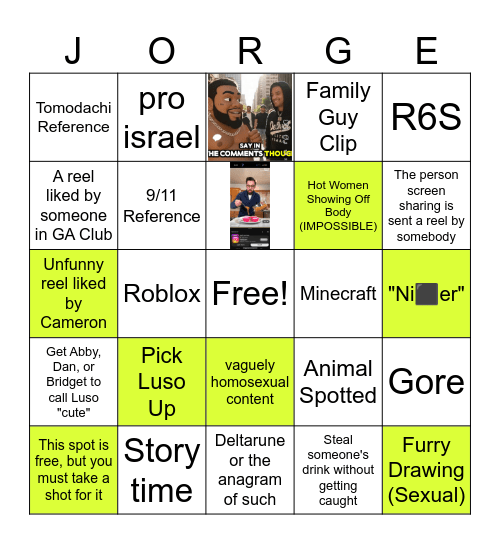 LUSO BINGO Card