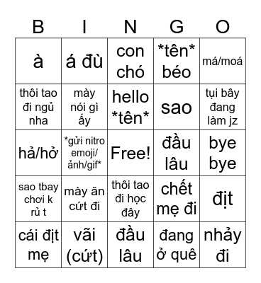 Đạt Bingo Card
