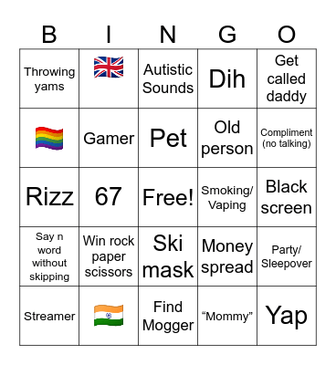 Obingle Bingo Card