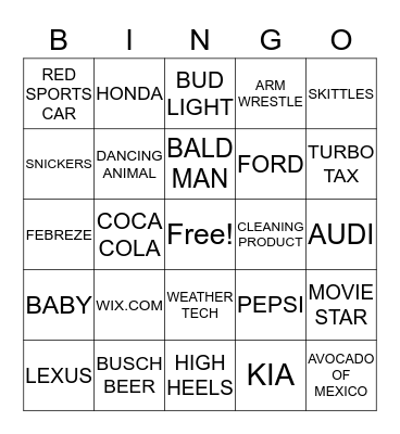2017 COMMERCIAL BINGO Card