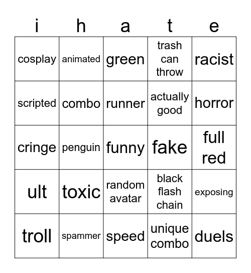 jjs Bingo Card
