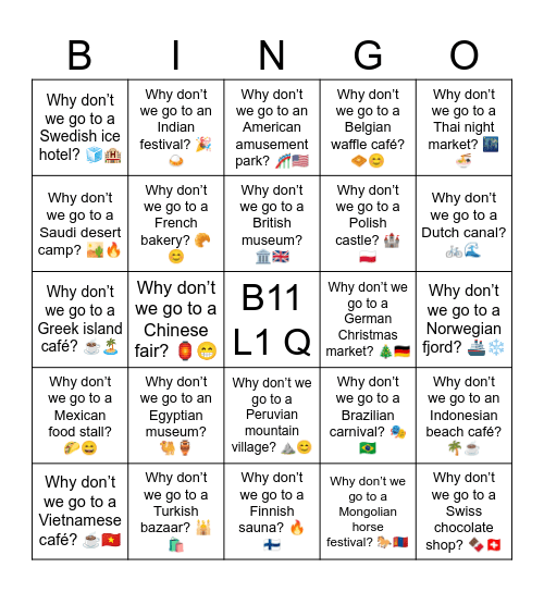 B11 L1 Q Why don’t we go to a Polish castle? 🏰🇵🇱 Bingo Card