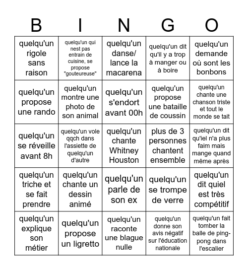 Mission secrète .. Bingo Card