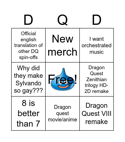 Dragon Quest Bingo Card