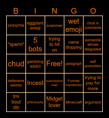 PH COMMENTS Bingo Card